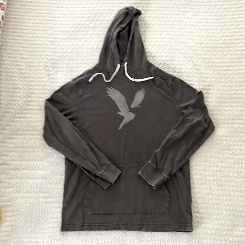 American Eagle Pullover Hoodie Long Sleeve Shirt Top Men’s Small Grey Super soft